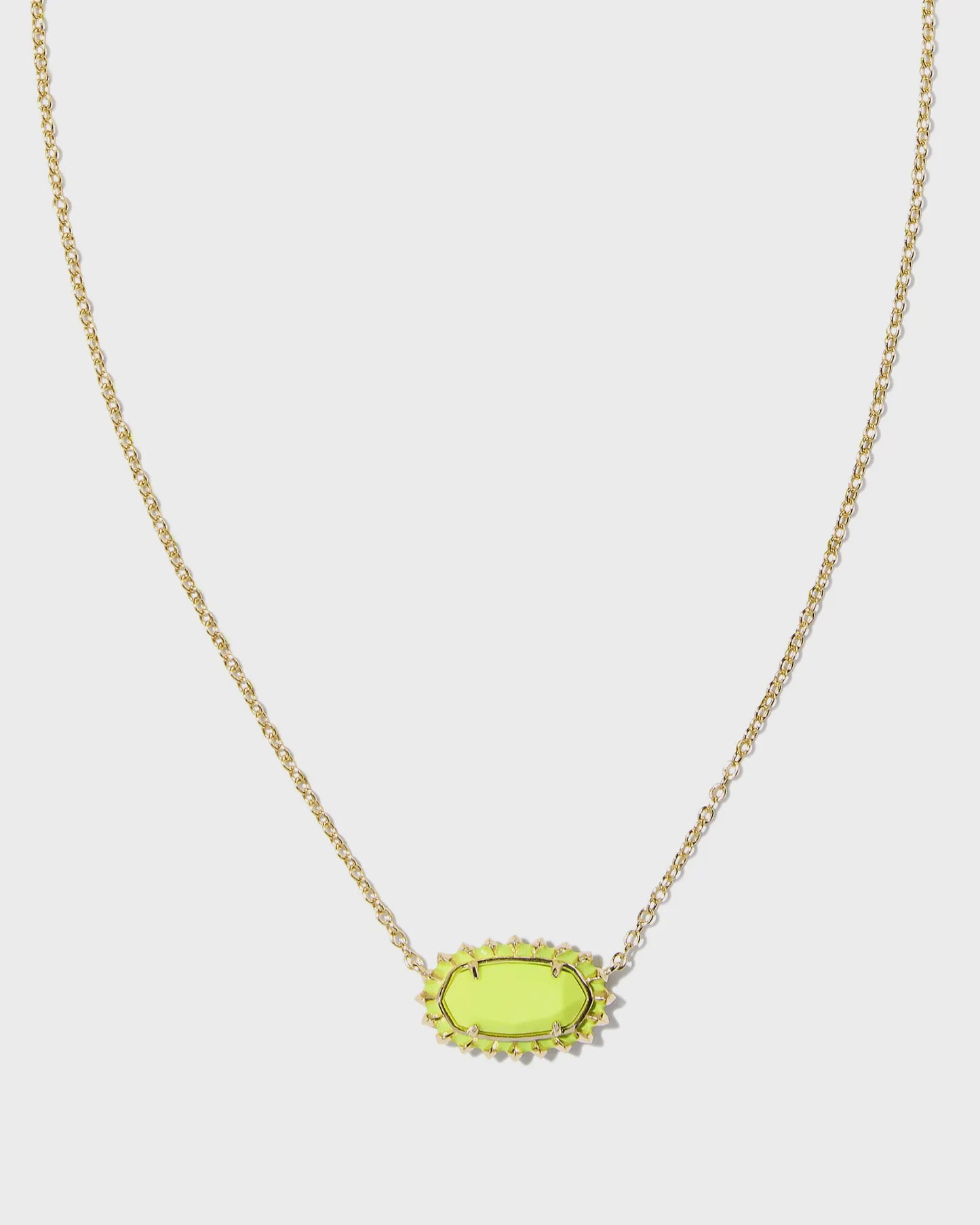 Elisa Color Burst Frame Short Pendant Necklace Gold Char Mag
