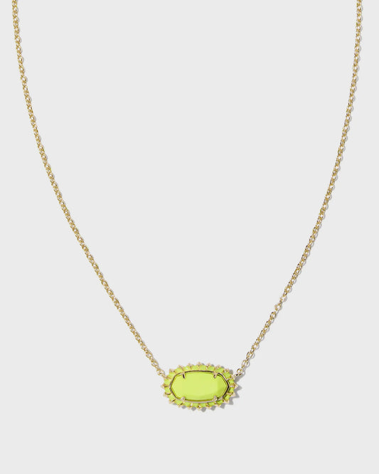 Elisa Color Burst Frame Short Pendant Necklace Gold Char Mag