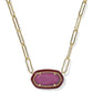 Elisa Enamel Frame paperclip Necklace Gold Maroon Magnesite