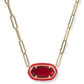 Elisa Enamel Frame Paperclip Necklace Gold Red Illusion