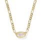 Elisa Figaro Chain Short Pendant Necklace Gold Iri Abalone