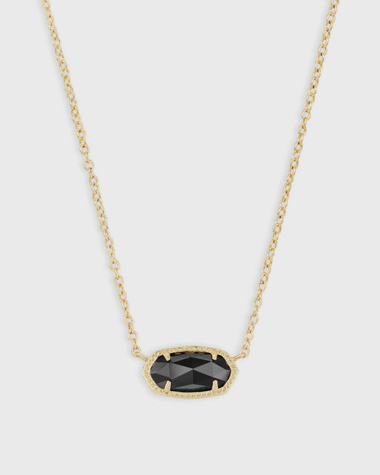 Elisa Short Pendant Necklace Gold Black