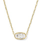 Elisa Luxe Short Pendant Necklace Gold White CZ