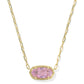 Elisa Luxe Short Pendant Necklace Gold Light Pink CZ