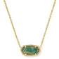 Elisa Pendant Necklace Gold Bronze Veined Green Malachite