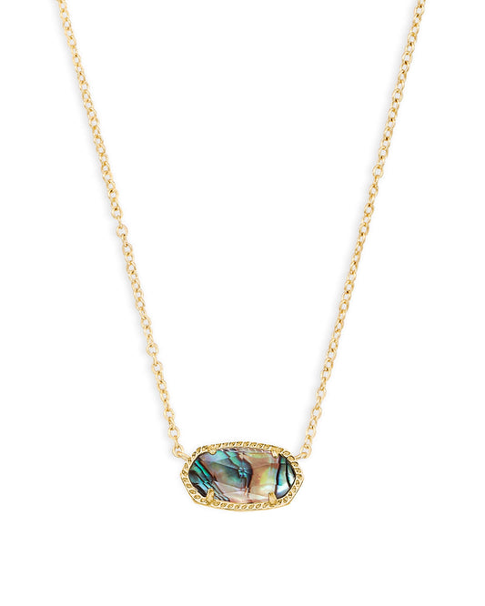 Elisa Short Pendant Necklace Gold Abalone Shell