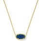 Elisa Short Pendant Necklace Gold Blue Drusy