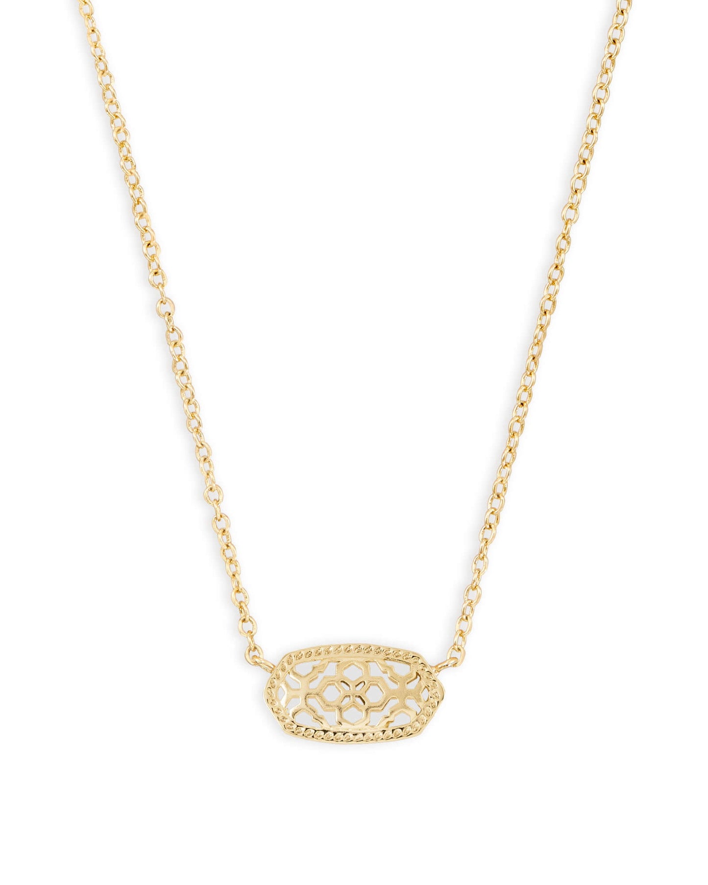 Elisa Short Pendant Necklace Gold Filigree