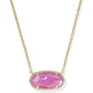 Elisa Statement Short Pendant Necklace Gold Azalea Illusion