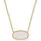 Elisa Statement Short Pendant Necklace Gold Iri Drusy
