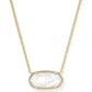 Elisa Statement Short Pendant Necklace Gold Ivory MOP