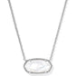 Necklace with a clear stone pendant on a white background