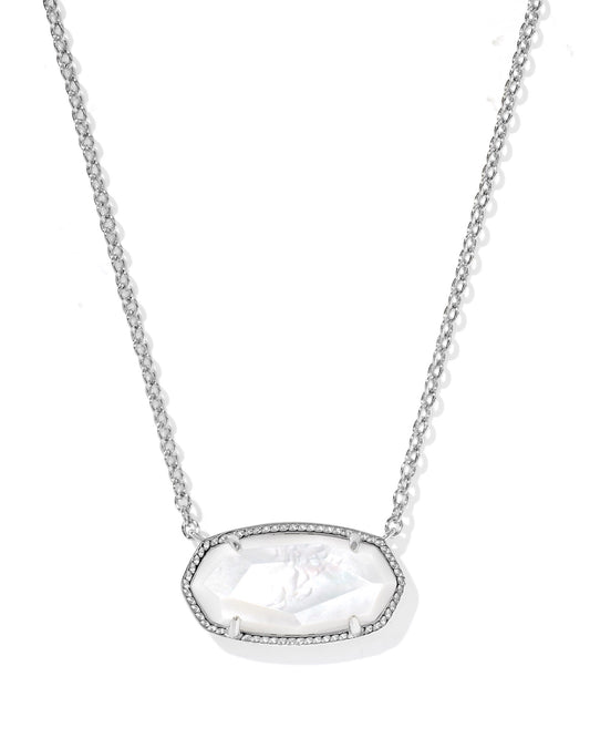 Necklace with a clear stone pendant on a white background
