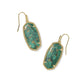 Elle Drop Earrings Gold Bronze Veined Green Malachite