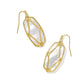 Elle Lattice Frame Drop Earrings Gold Ivory MOP