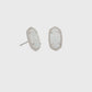 Ellie Stud Earrings Rhodium Iri Drusy