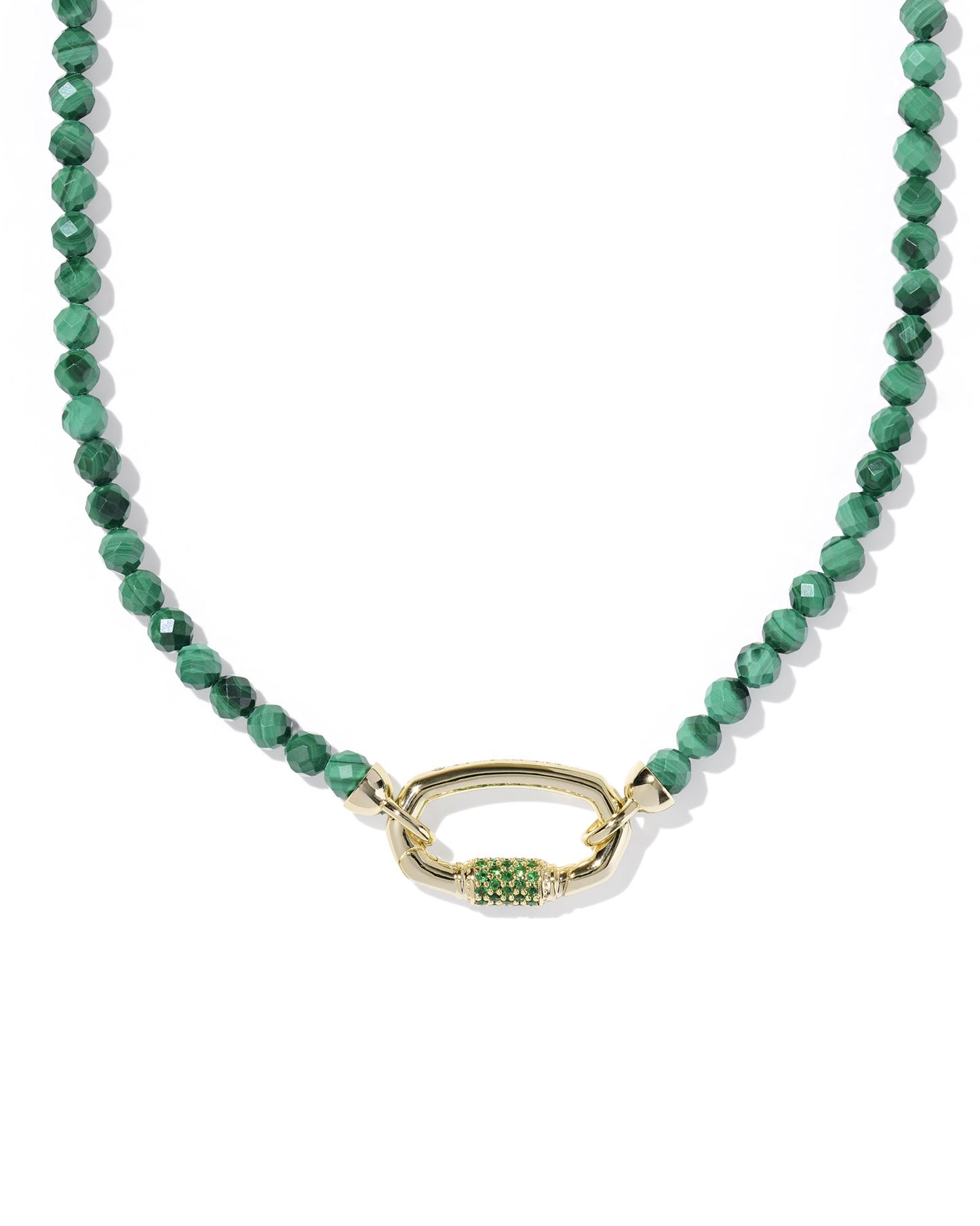 Emery Beaded Strand Necklace Gold Green Malachite