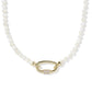Emery Beaded Strand Necklace Gold Ivory MOP