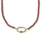 Emery Beaded Strand Necklace Gold Orange Goldstone