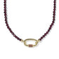 Emery Beaded Strand Necklace Gold Red Garnet