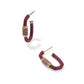 Emery Enamel Hoop Earrings Gold Burgundy Mix