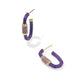 Emery Enamel Hoop Earrings Gold Purple Mix
