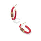 Emery Enamel Hoop Earrings Gold Red Mix
