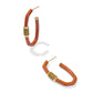 Emery large  Enamel Hoop Earrings Gold Orange Mix