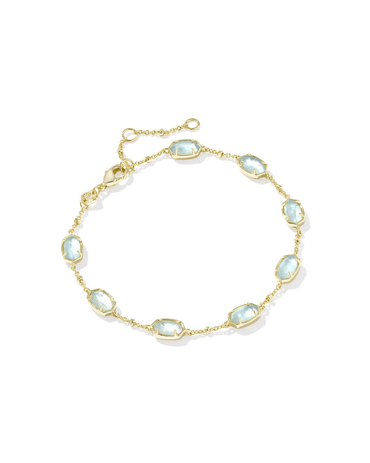 Emilie Link Bracelet Gold Light Blue Illusion