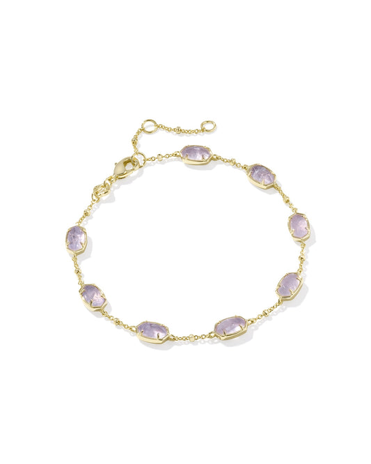Emilie Link Bracelet Gold Purple Amethyst