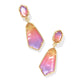 Hallie Convertible Drop Earrings Gold Sunrise Watercolor Illusion