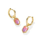 Hallie Huggie Earrings Gold Sunrise Watercolor Illusion