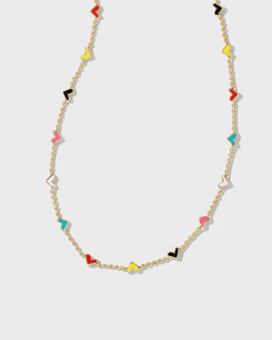 Haven Heart Strand Necklace Gold Multi Mix