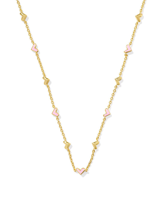 Haven Strand Necklace Gold Pink Enamel