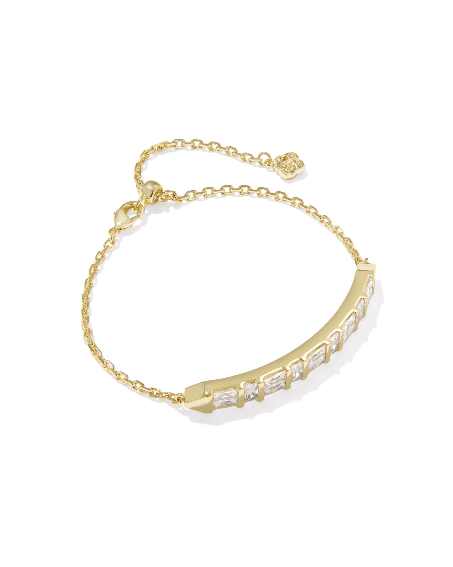 Jamie Delicate Chain Bracelet Gold White CZ
