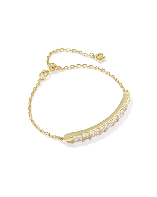 Jamie Delicate Chain Bracelet Gold White CZ