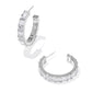 Jamie Hoop Earrings Silver White CZ