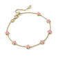 Jane Delicate Chain Bracelet Gold Dark Pink Enamel