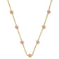 Jane Strand Necklace Gold Dark Pink Enamel