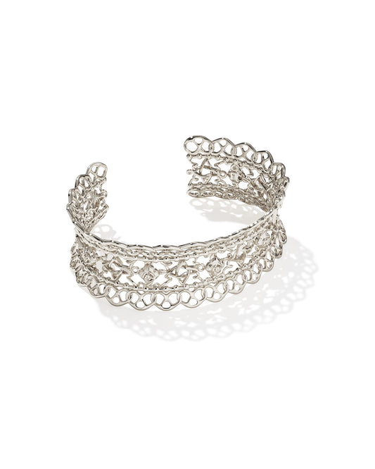 Krista Lace Cuff Bracelet Silver M/L