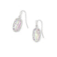 Lee Drop Earrings Silver Dichroic Glass