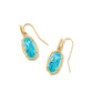 Lee Drop Earrings Gold Bronze Veined Turquoise
