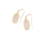 Lee Drop Earrings Gold Rose Quartz
