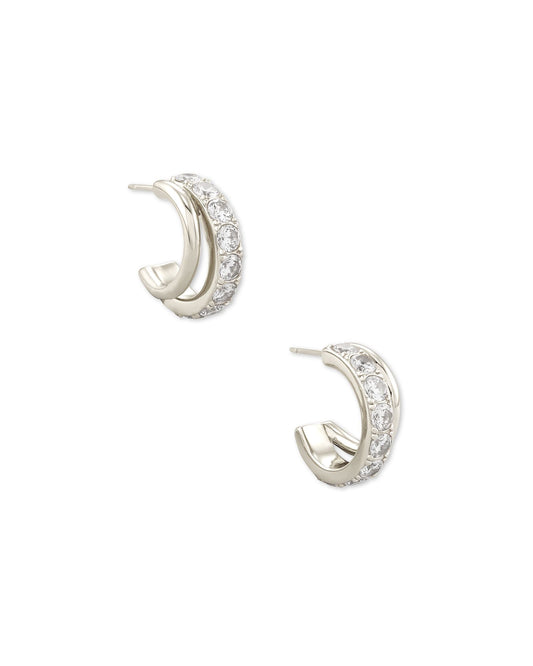 Livy Huggie Earrings Silver