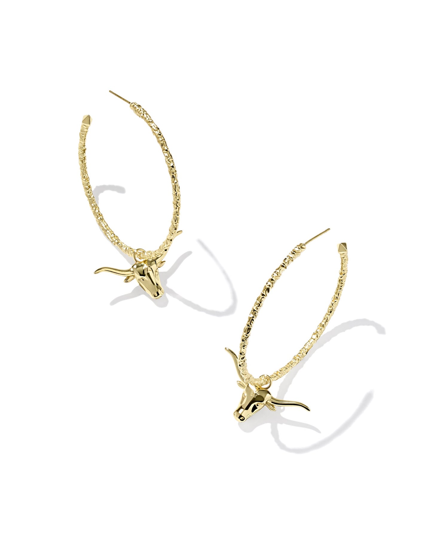 Longhorn Hoop Earrings Gold