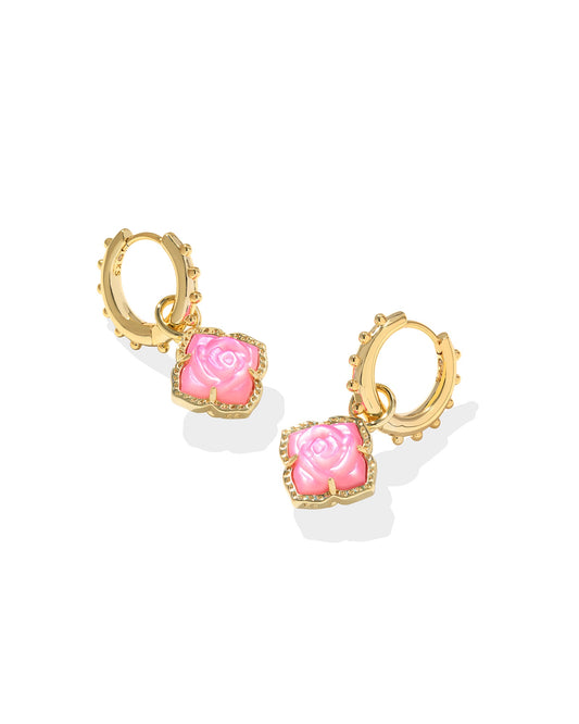 Mallory Rose Huggie Earrings Gold Blush Ivory MOP