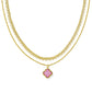 Mallory Rose Multi Strand Necklace Gold Blush Ivory MOP