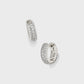 Mikki Pave Huggie Earrings Silver