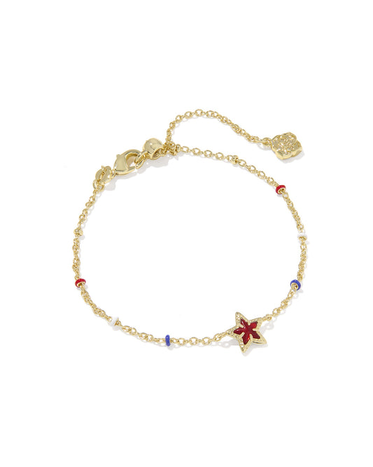 Mini Cassidy Delicate Chain Bracelet Gold Red Illusion
