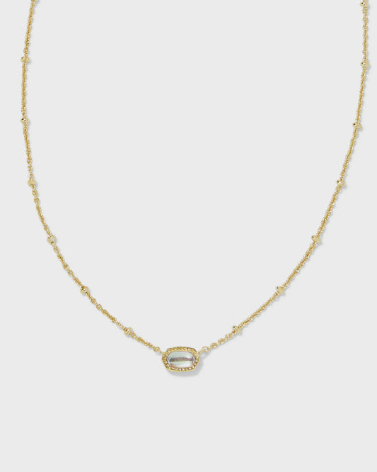 Mini Elisa Satellite Short Pendant Necklace Gold Glass